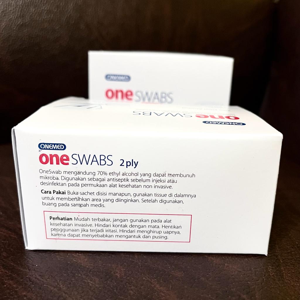 ALKOHOL SWAB ONE SWABS ONEMED KAPAS ALKOHOL TISU ALKOHOL ISI 100 2 PLY