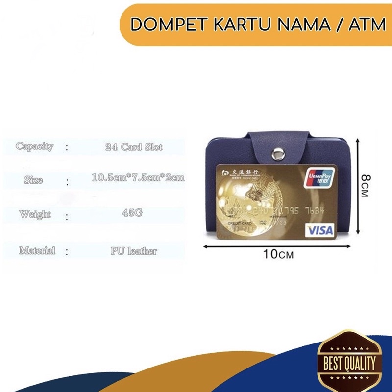 Dompet Kartu ATM isi 24 / Dompet Kulit Kartu Nama / Card Clip / Tempat Kartu Kulit