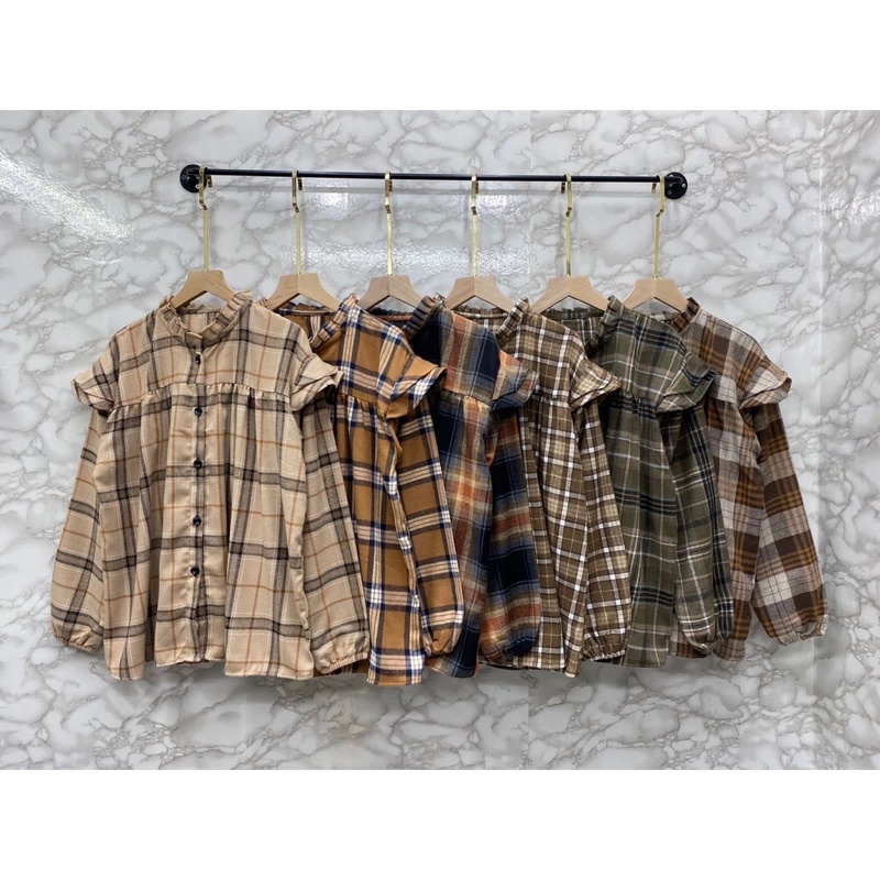 Tartan Shirt Flanel | Kemeja Flanel Wanita | Kemeja Motif kotak Kotak