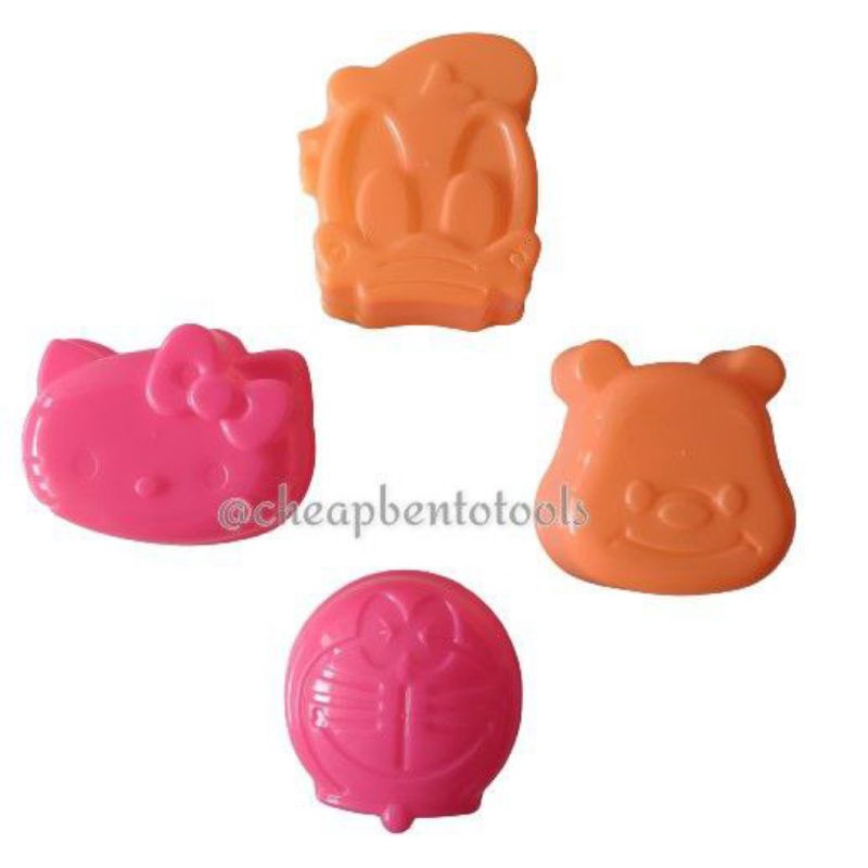 Satuan atau Isi 4 Cetakan Nasi Puding Jelly Karakter Doraemon Hello Kitty HK Donal Bebek Winnie Pooh