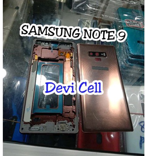 FRAME BEZEL LCD  + BACKDOOR + RING KACA KAMERA SAMSUNG NOTE 9 N960 ORIGINAL