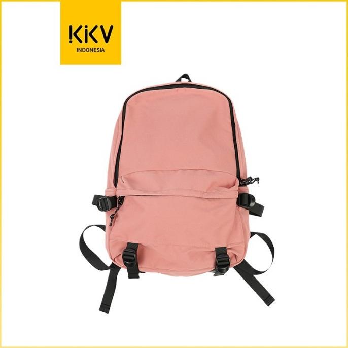 KKV Backpack Ransel Canvas Tas Punggung Basic Polos Warna Solid