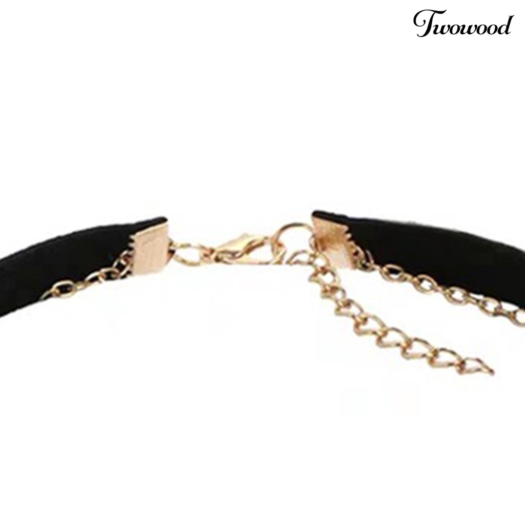 Kalung Choker Bahan Alloy Dengan Liontin Hati Aksen Mutiara Imitasi Gaya Gothic Untuk Wanita