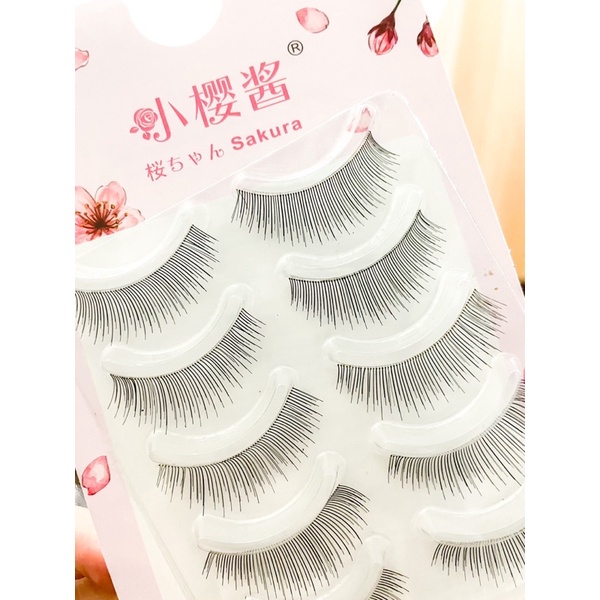 5 PASANG JAPAN LASHES - Natural False Eyelashes  Thin Band Hand Made Short Lighter Eyelash Cosplay Korean Fashion Extension Makeup Tools