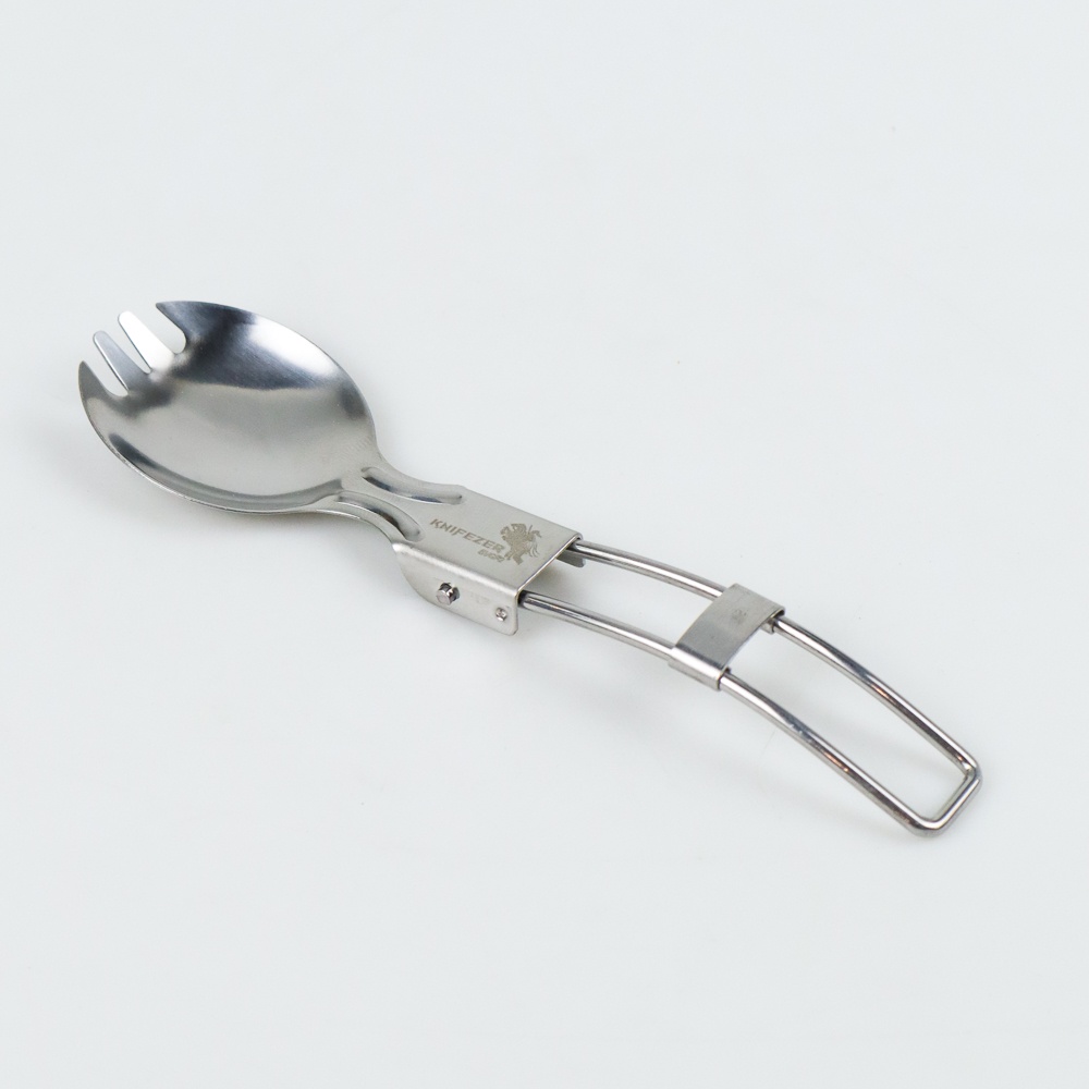 Foldable Spoon Fork Sendok Garpu Lipat Stainless Steel Camping Kuat Praktis