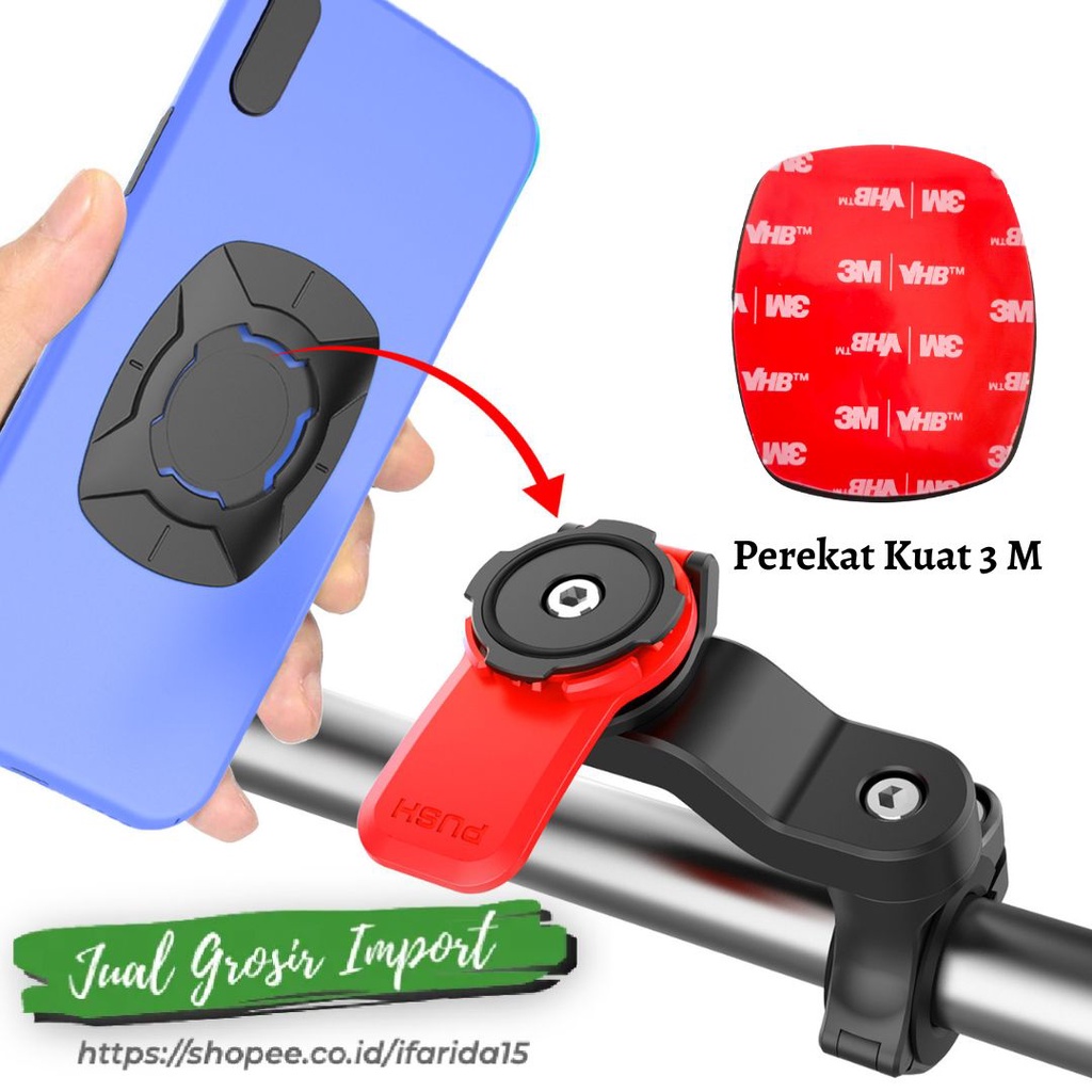 Set Holder Hp Mirip Quad Lock Motorcycle Mount  Murah Berkualitas