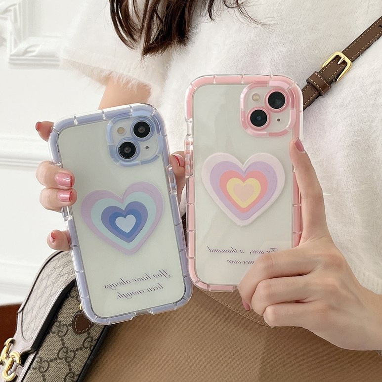 Bersinar Pada Malam Hari Bercahaya Soft Case untuk IPhone 14 Plus Xr Xs Max Ip Apple IPhone 11 12 13 14 Pro Max Wanita Lucu INS Cover Ungu Pink Lovely