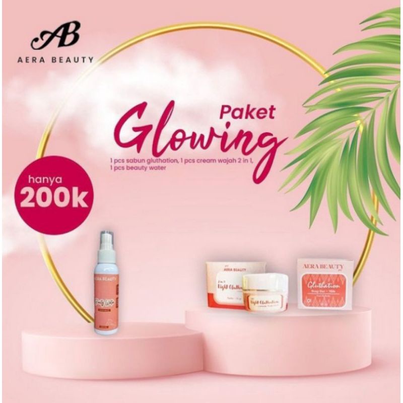 PAKET GLOWING AERA beauty, cream glowing,sepaket aera beauty, cream whitening, cream pemutih wajah ampuh