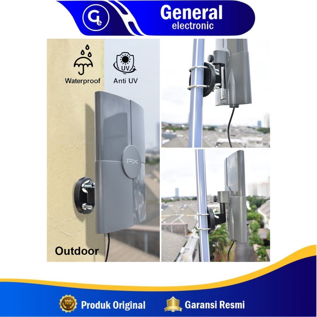 Antena TV Indoor / Outdoor PX DA-5120 Digital TV / Booster dan Power Inserter + Kabel 12 Meter