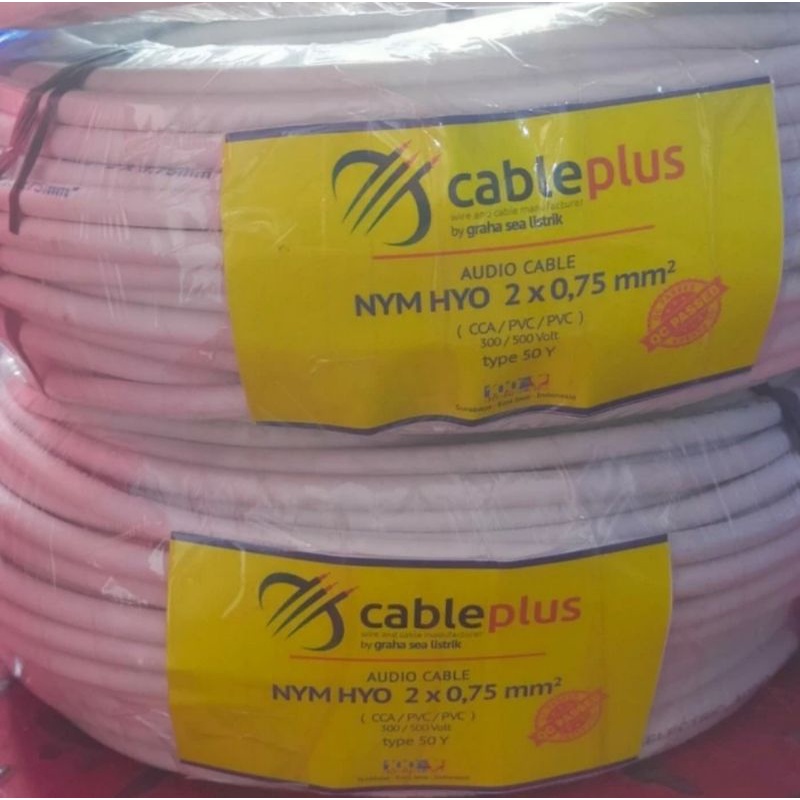 Kabel Serabut NYMHY 2x0,75mm @50Y CABLE PLUS