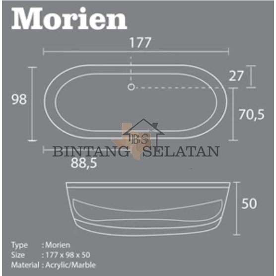 VR BATHTUB STANDING MORIEN BATHTUB KAMAR MANDI VR FULLSET KRAN AFUR
