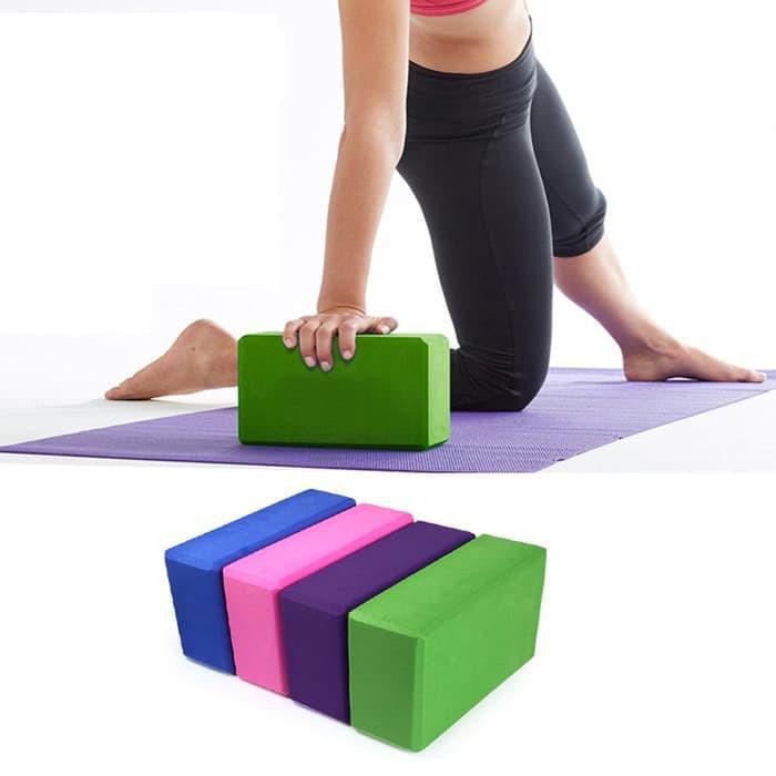 BALOK Yoga Blok Prick Pilates EVA Brick Foam Alat Fitnes / Balok Yoga Bantalan Yoga Block Yoga Pilates Polos