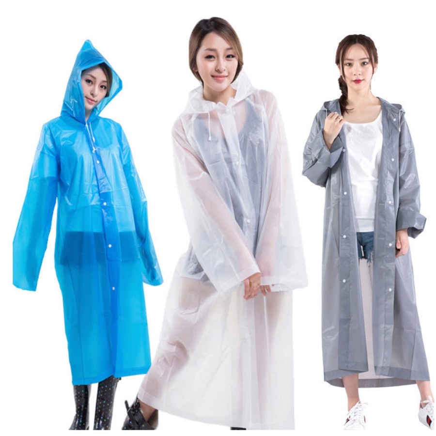 JAH4 - Jas Hujan WaterProof Plastik Eva Raincoat Ponco Transparant