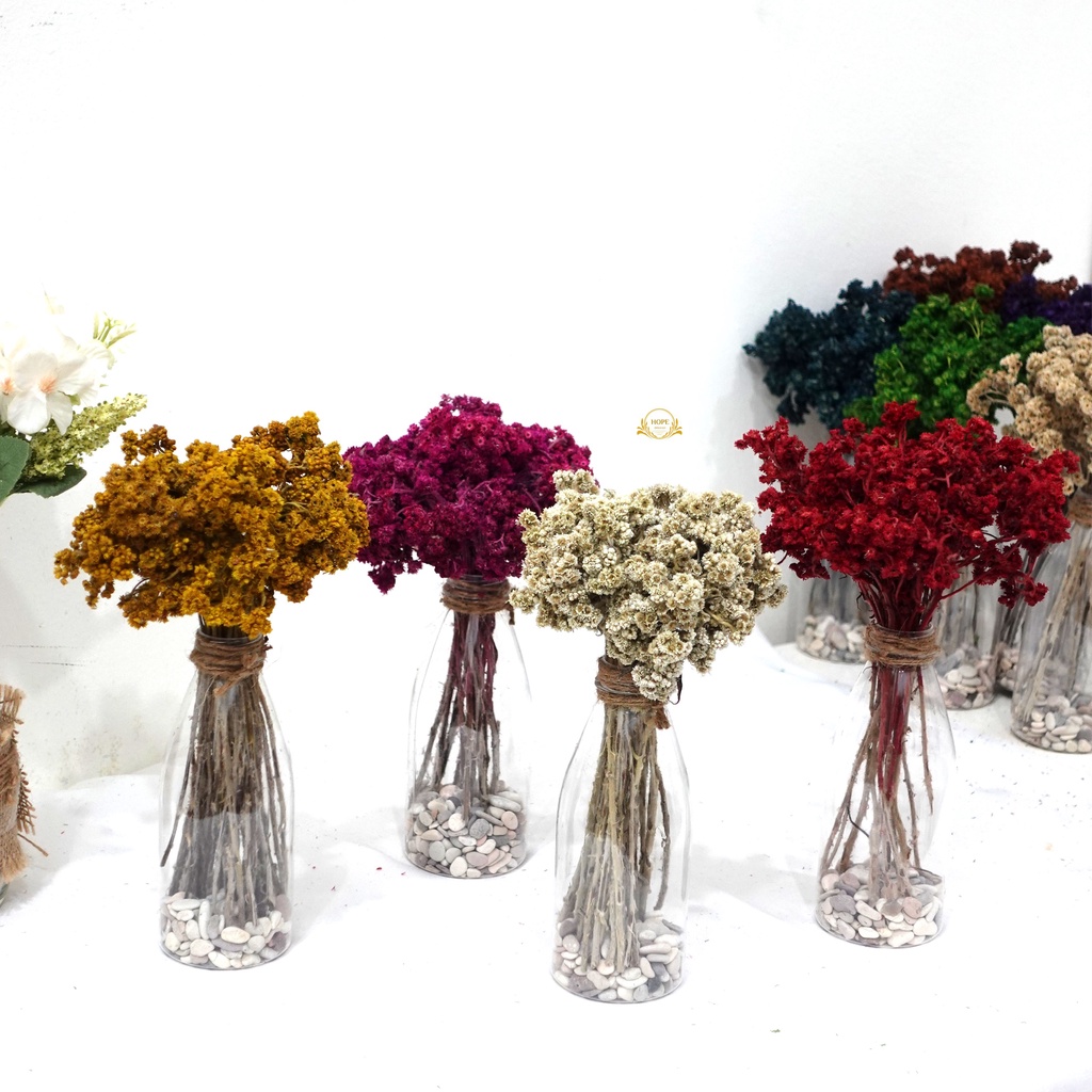 Paket Bunga Hias Vas dan Bunga Kering Abadi