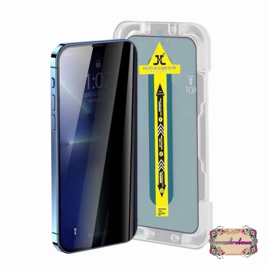 TEMPERED GLASS SUPERFIT IPHONE X XS XR MAX 11 12 PRO MAX SPY PRIVACY &amp; CLEAR BENING PEMASANGAN SANGAT GAMPANG CLEAR SPY SB4475