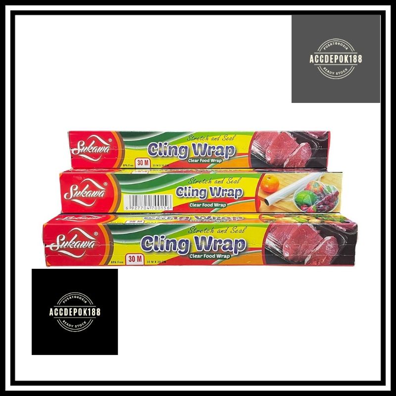 WRAPING PLASTIK / PLASTIC WRAP PEMBUNGKUS MAKANAN /STRECH AND SEAL / CLING WRAP / CLEAR FOOD WRAP BEST FRESH / BEST CLING / SUKAWA