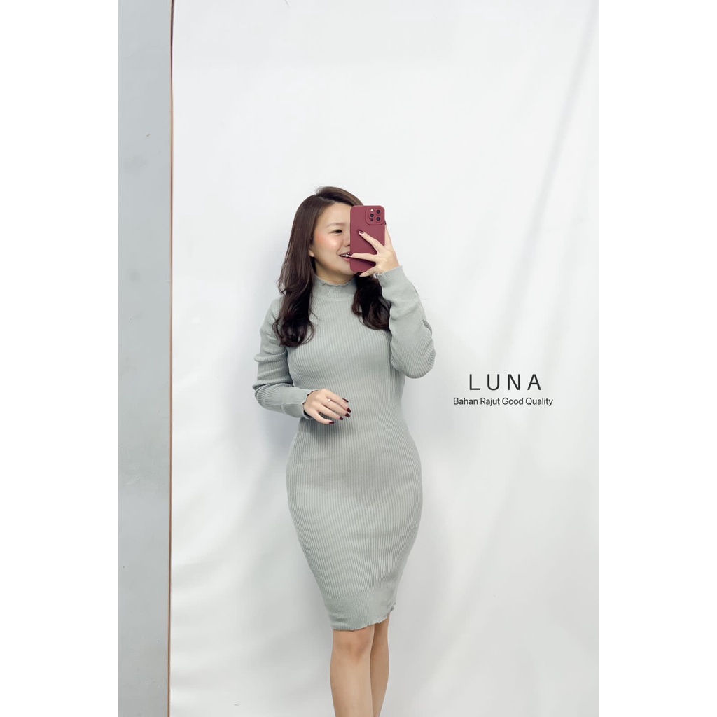 COD/DRESS RAJUT WANITA LENGAN PANJANG/DRESS PESTA/DRESS BODYCON/DRESS RAJUT/NS DRESS LUNA