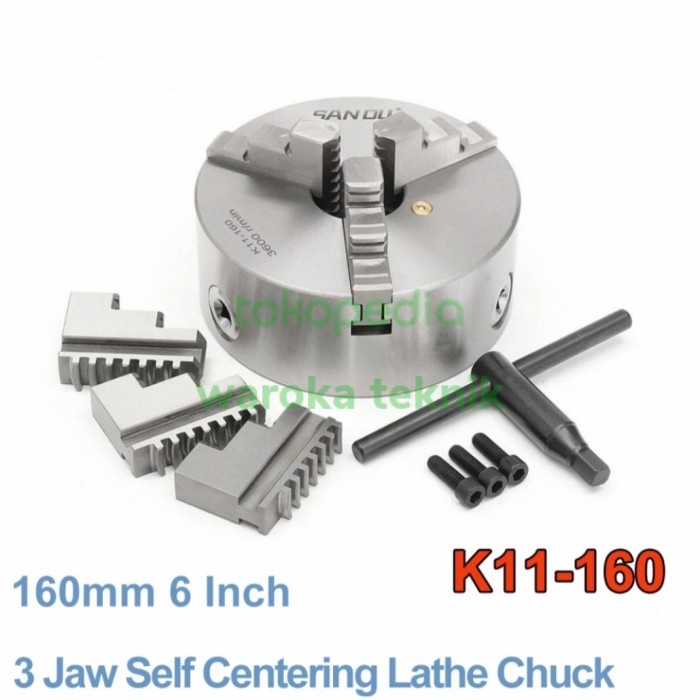 Chuck bubut 6 inch 3jaw merk Sanou