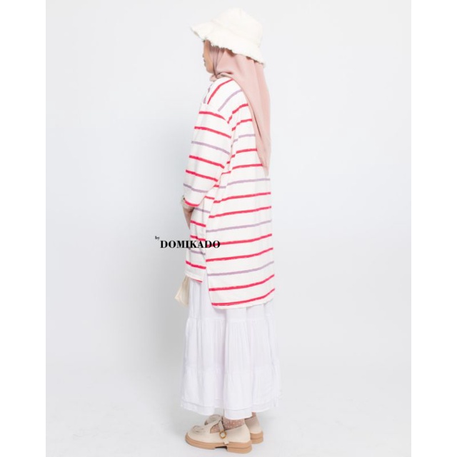 by Domikado | ANSEL Oversize Shirt | Kaos oversize perempuan | Kaos stripe oversize