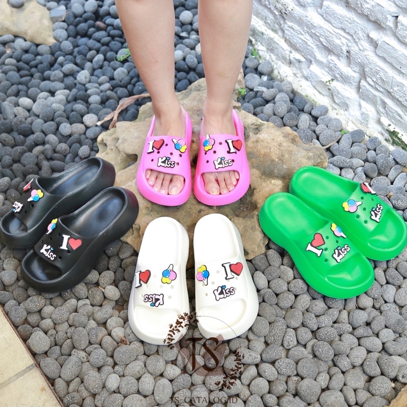 SANDAL SLOP JELLY FUJI MOTIF BALON I LOVE BEST SELLER LCR 2268-5L