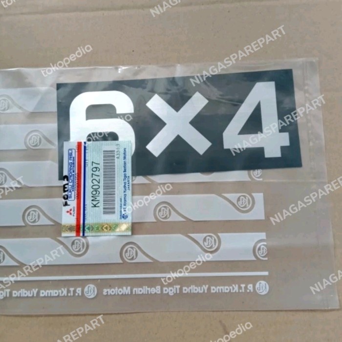 STICKER 6X4 ORIGINAL MITSUBISHI FUSO KM902797 STIKER MARK LABEL 6 X 4