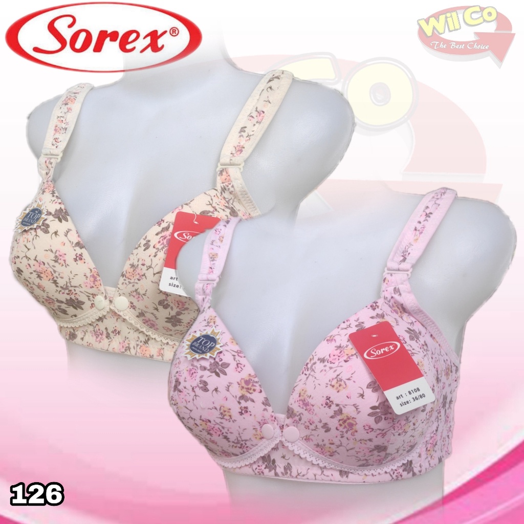 K126 - BRA/BH MENYUSUI SOREX SIZE 36-42 TANPA KAWAT TIGA PENGAIT CUP SEDANG