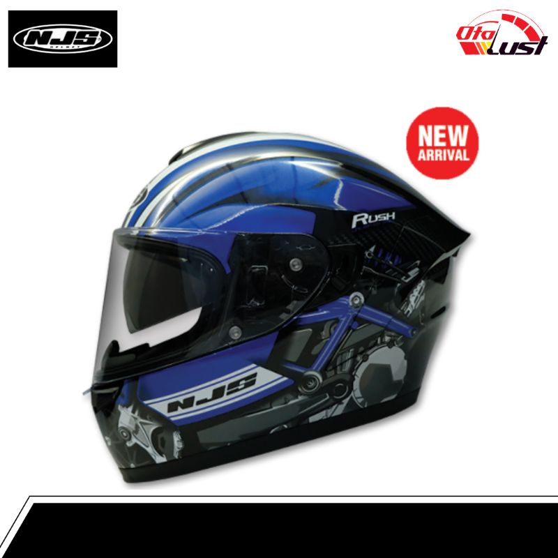 Helm NJS KAIROZ Rush Blue - Full face NJS Kairos Biru Rush Glossy