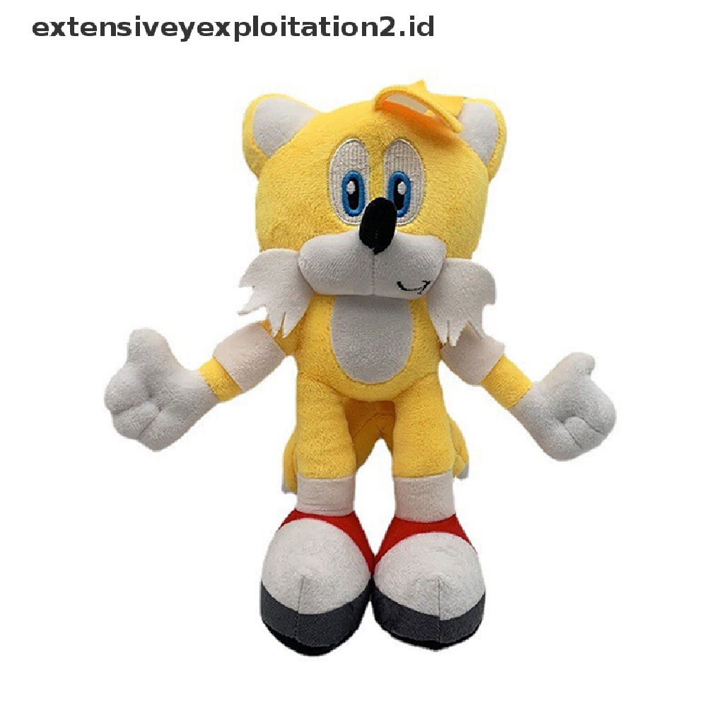 Mainan Boneka Plush Sonic Anime Tikus Ultrasonik Warna Hitam Biru Untuk Hadiah