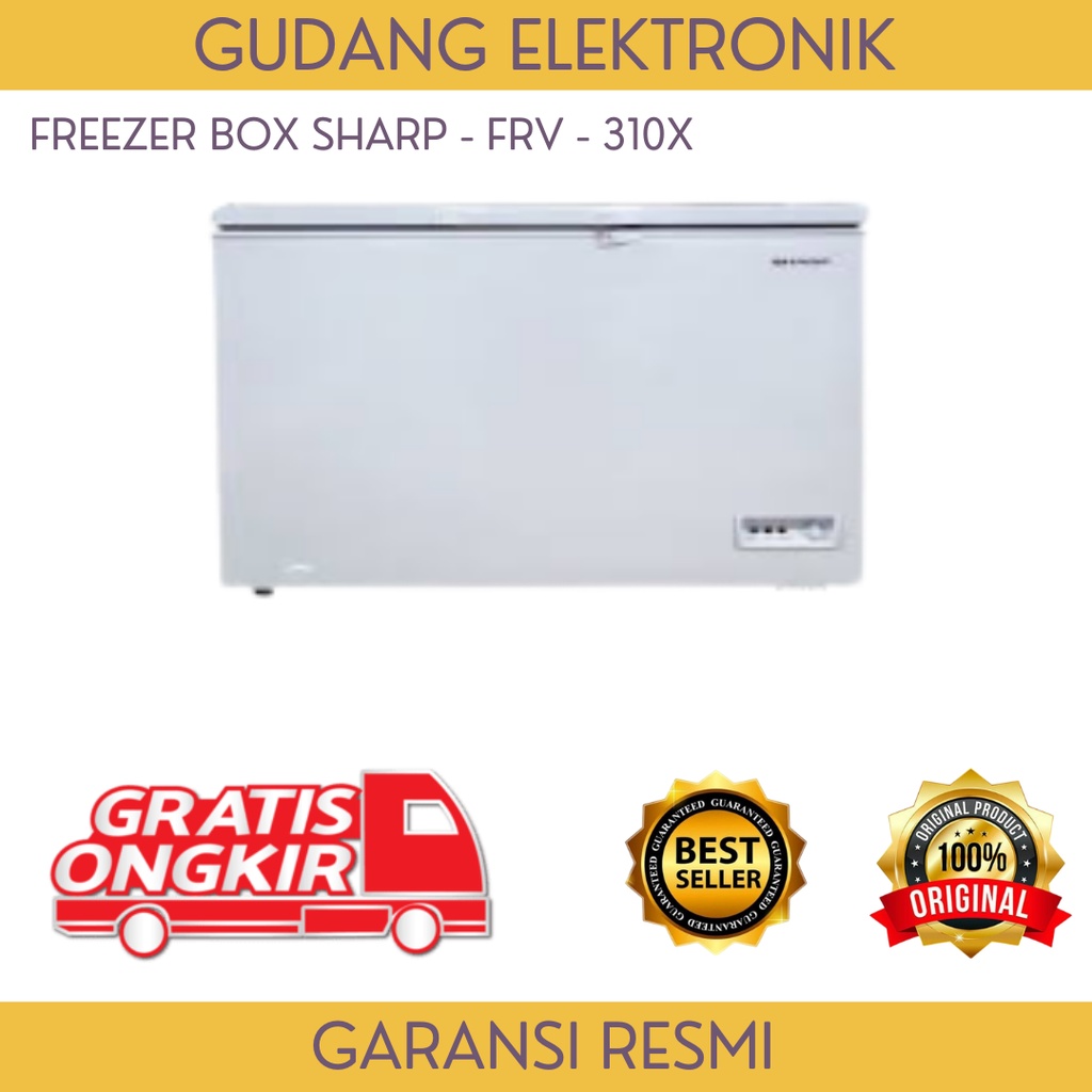 FREEZER BOX SHARP 300 LITER - FRV310X - FREE ONGKIR SERANG KOTA