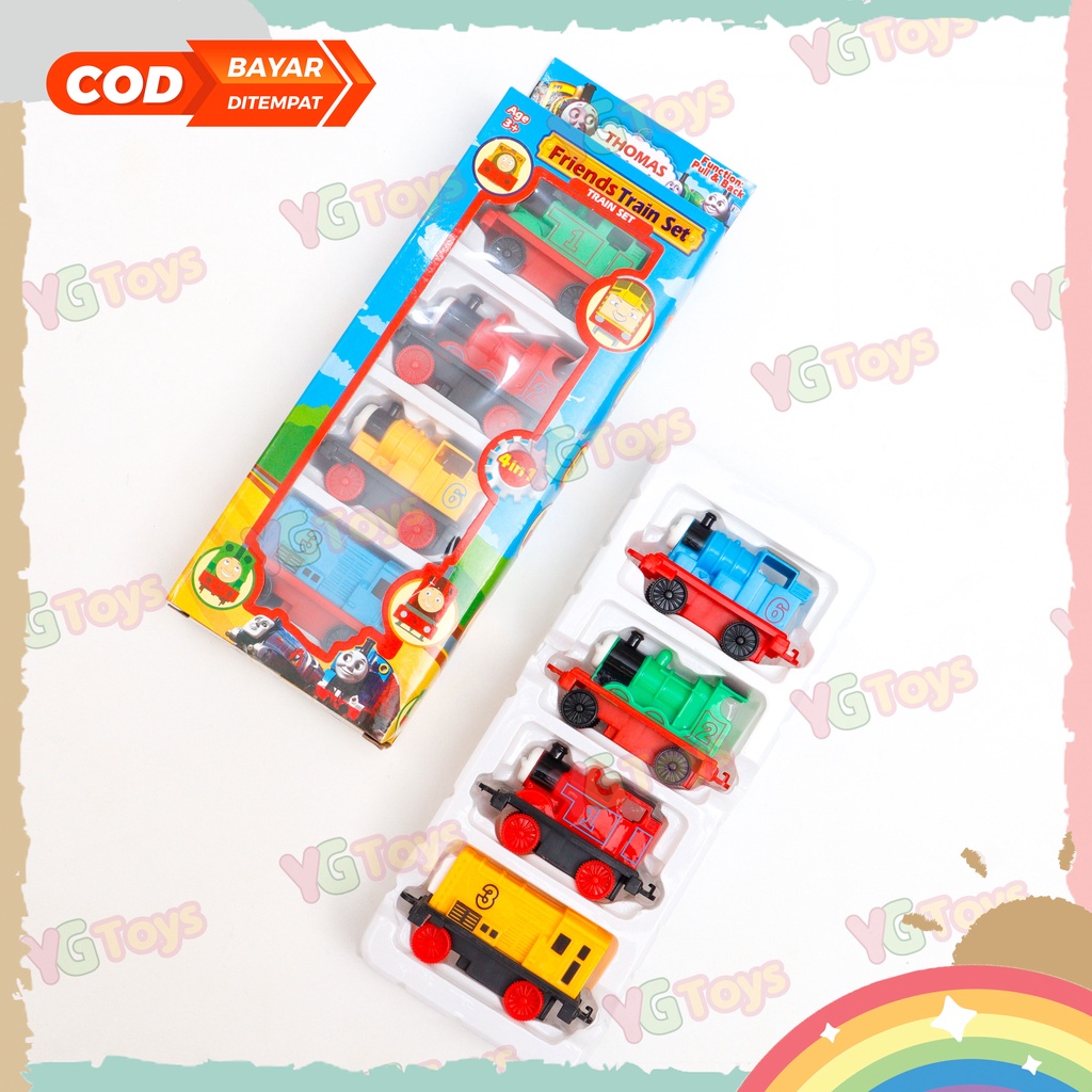 YGtoys Mainan Kereta Mobil Mobilan Friends Set isi 4 Pcs Mainan Anak Laki Laki Kereta Api Set