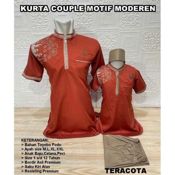 Koko Couple Agnina Sarimbit Kembaran Ayah Anak Lebaran Idul Fitri Lengan Pendek bahan Toyobo Fodu Pl