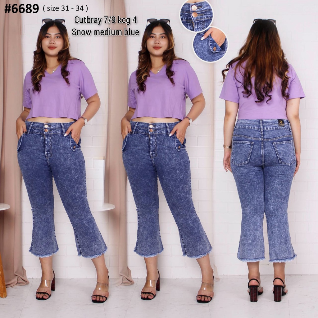 Celana Jeans Wanita 7/9 Cutbray Manis Rawis KC4 27-30 31-34 Bisa Bayar Ditempat(COD)