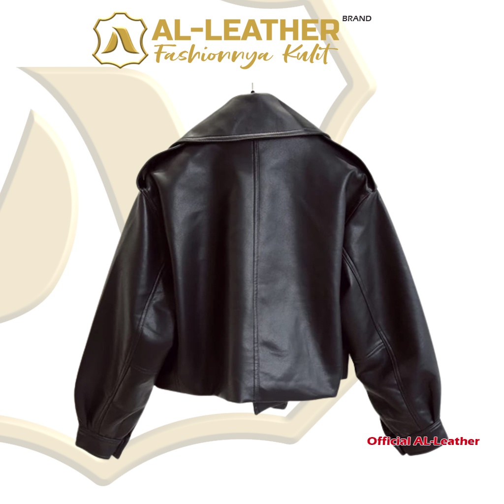 AL-Leather Jaket Wanita Oversize Premium Leather Kemeja Blazer