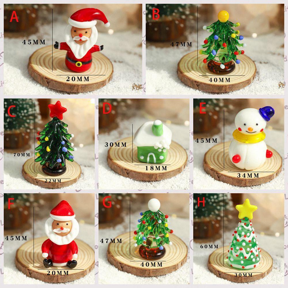 【 ELEGANT 】 Perhiasan Kaca Kartun Lucu Serbaguna Seri Kurcaci Pemandangan Mikro Karakter Dongeng Sinterklas Layout Adegan Hari Natal Dekorasi Mobil