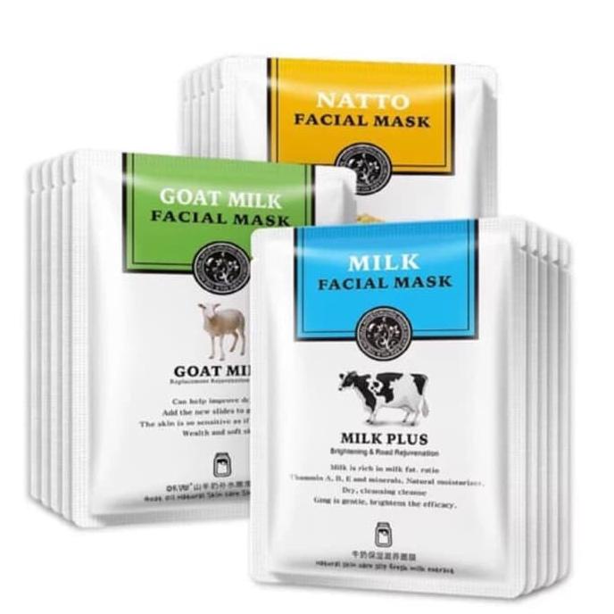 ROREC HCHANA MILK FACIAL SHEET MASK - MASKER WAJAH SUSU - 66PR