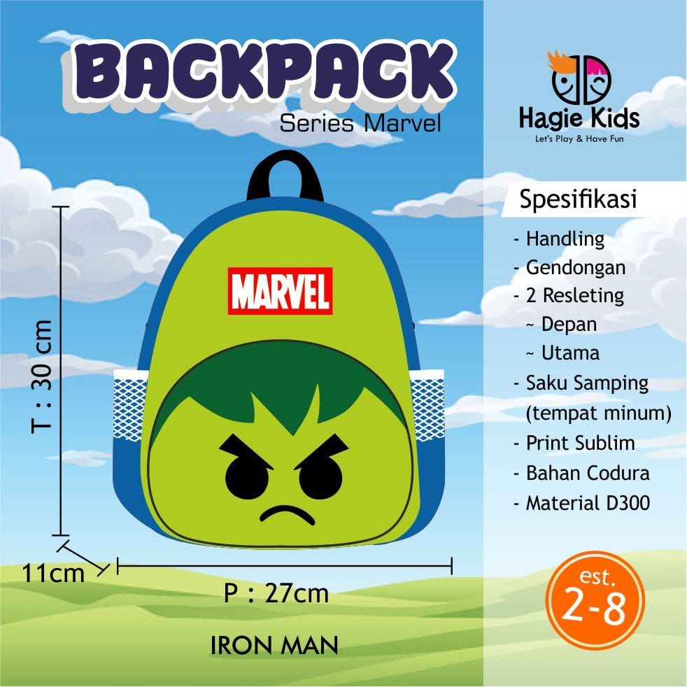 TAS anak motiv marvel by hagiekids