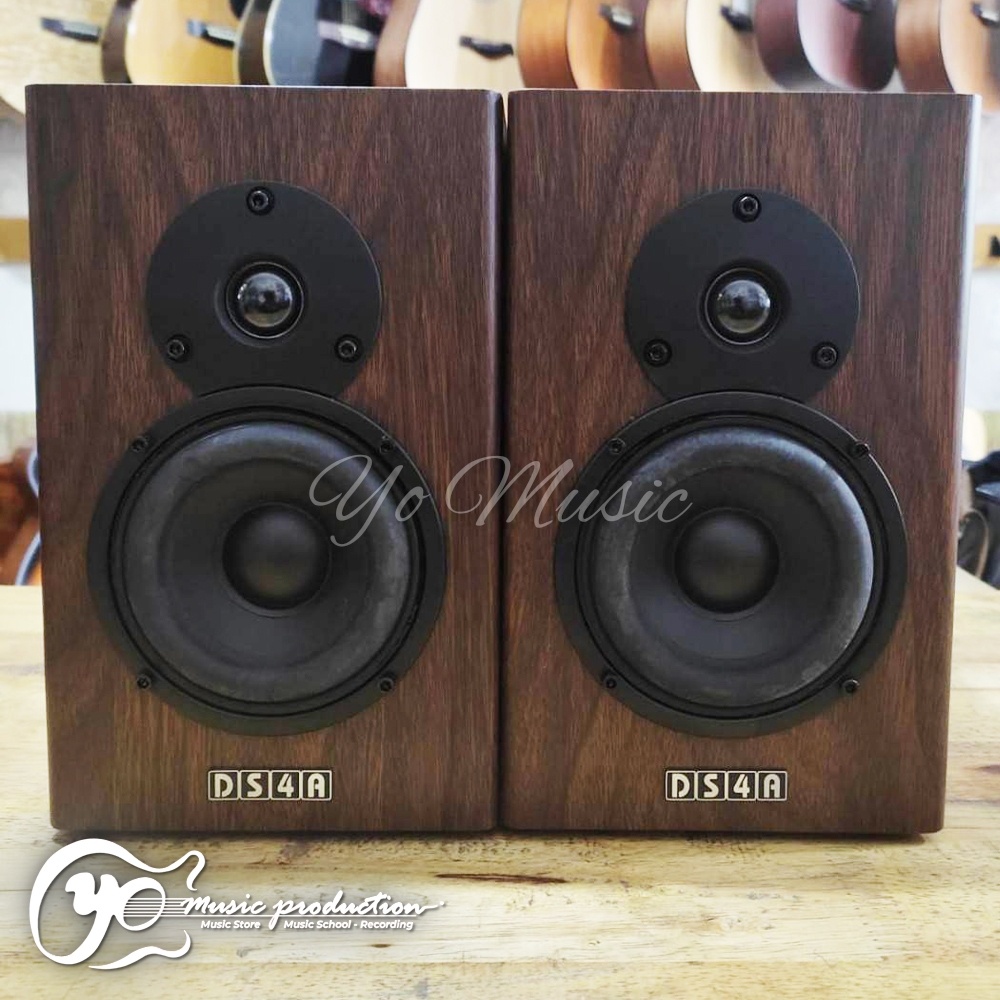 Speaker Dolphin Flat 4 Inch DS4A Rekaman Aktif Pasif Motif Dark Brown