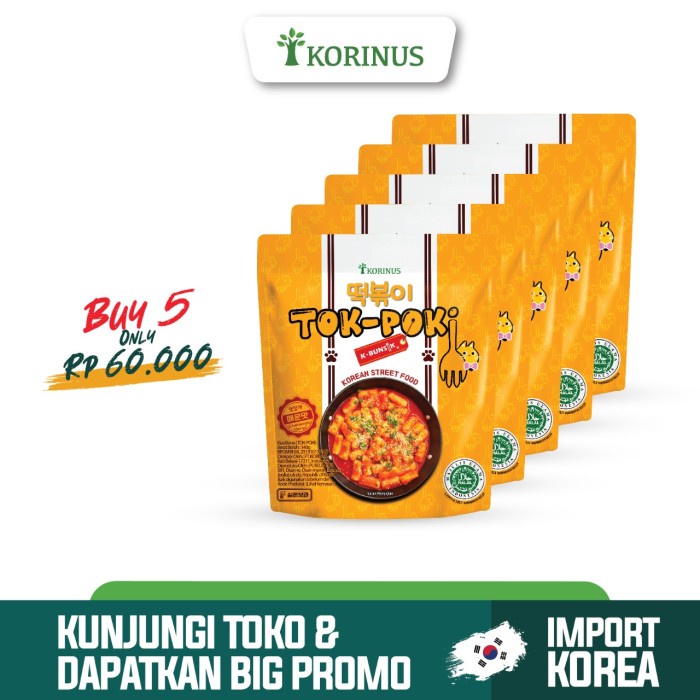 

NEW PROMO PAKET 5 TOKPOKI/ Tteokbokki /Toppoki / Tok-Poki Instan Halal MUI