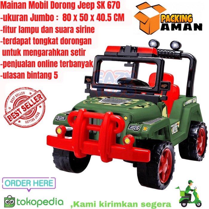 Mainan Luar Ruang Mainan Mobil Dorong Anak Jeep Tentara Besar Sk 670 Lampu Dan Suara