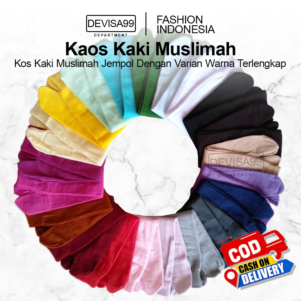 Kaos Kaki Muslimah Jempol Polos | Kaos kaki Panjang dan Tebal Murah Polos bisa Pilih Warna Premium