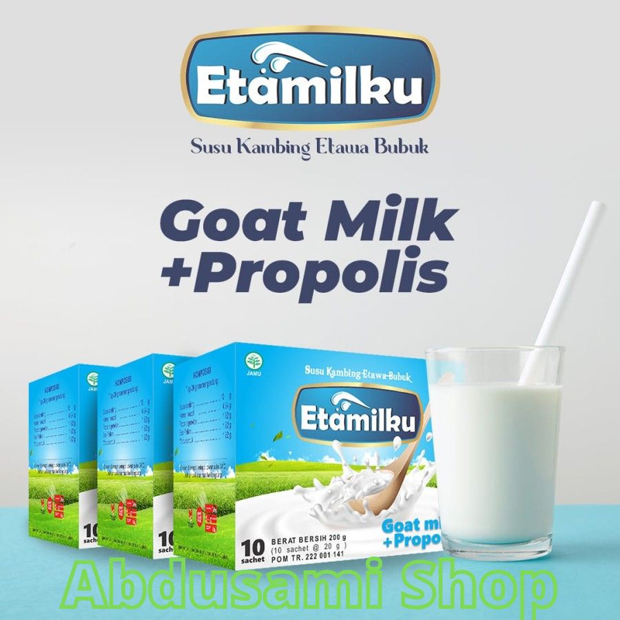 

SUSU KAMBING ETAMILKU 3 box ISI 30 SACHETS Plus Propolis Asli