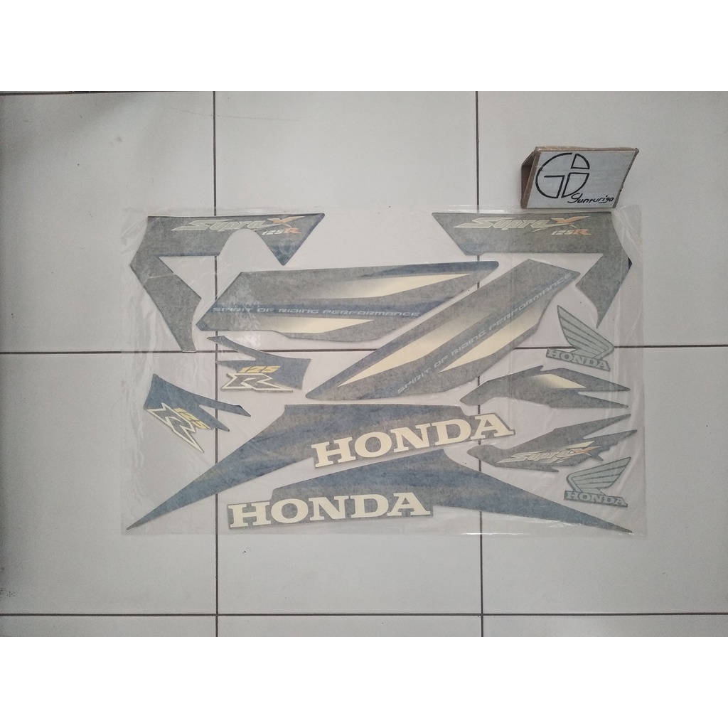 Striping Sticker Lis Supra X 125 2006 2007 Hitam Biru NOS