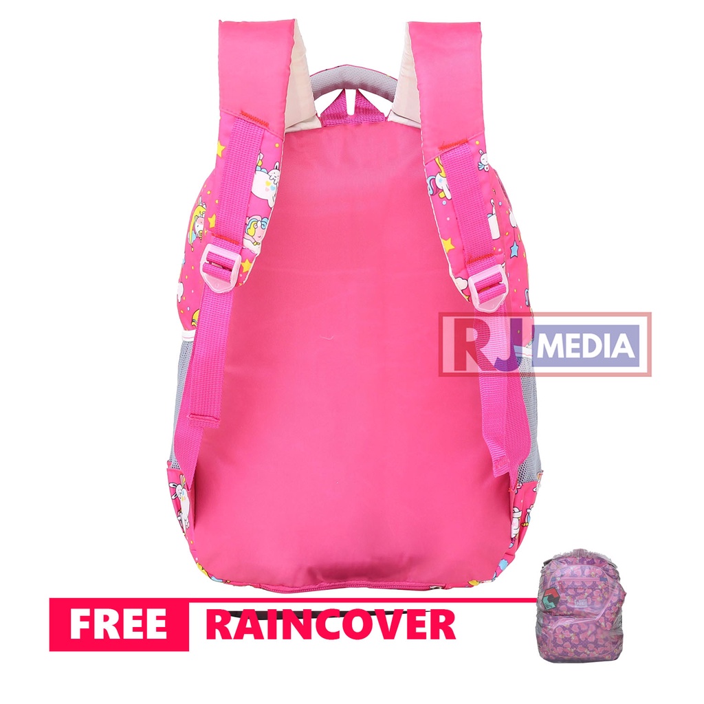 Tas Anak Perempuan Unicorn Style Backpack Anak TK SD Sekolah Les Ngaji TPA TPQ Bonus Jas Hujan Warna Pink Biru Bahan Tebal Kuat Awet Kualitas Impor Ransel Anak Cewek Piknik Muat LKS Buku Paket Buku Tema Laptop 14 inch