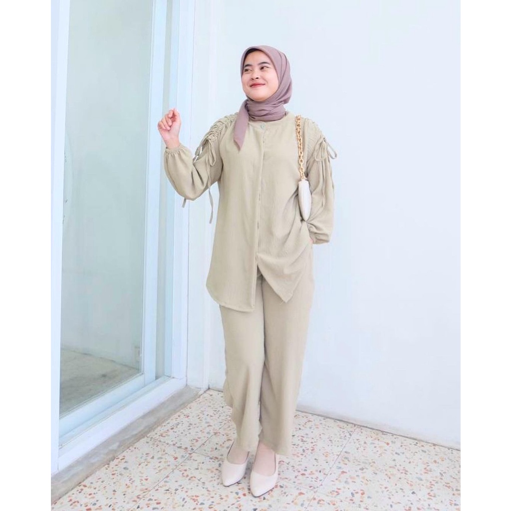 JEVA ONESET - SETELAN CELANA - SETELAN OVERSIZE - ATASAN + CELANA