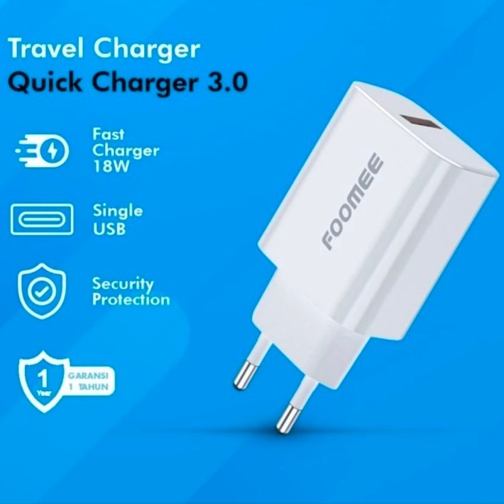 Adaptor Charger Fast Charging 3A Foomee FR101 Charger Quick Charge 3.0