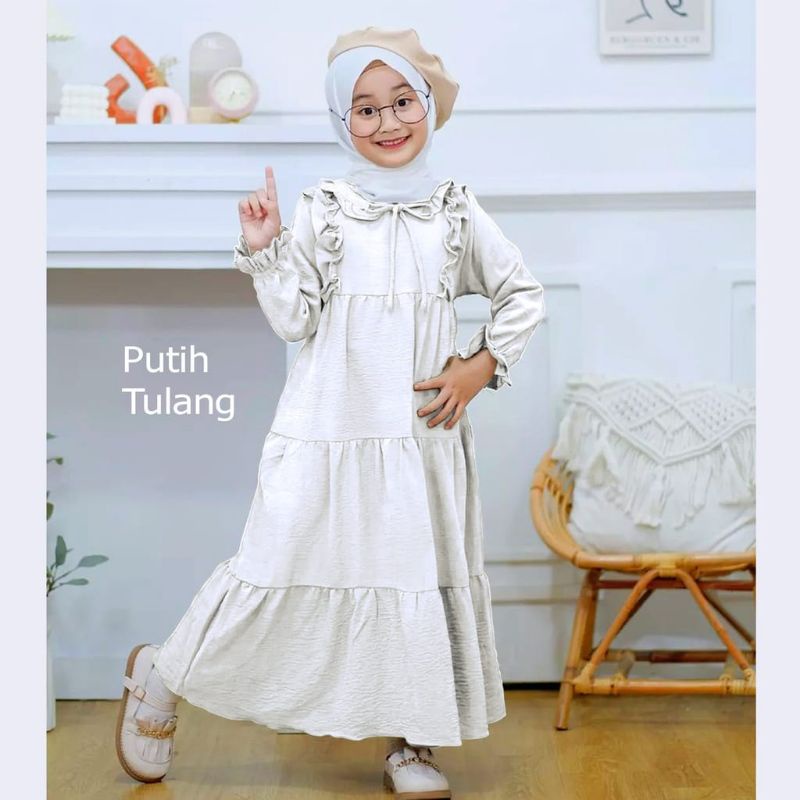 GAMIS ANAK TANGGUNG USIA 8-12 TAHUN DRESS KIDS BAHAN CRINKLE AIRFLOW PREMIUM/baju gamis anak/gamis anak perempuan/gamis anak terbaru/terlaris/fashion anak kekinian/dress kids viral/gamis viral/pakaian anak muslim/dress anak perempuan