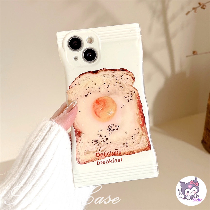 Redmi 12C 10C 10A 10 Redmi Note 12 11 11s 10s 10 9 8Pro Redmi 9T 9C 9A 9 Xiaomi 12 Lite 11Lite 12T 11T 10T Poco M3 X4Pro Snack Bag Case New Style Toast Egg Fashion Phone Case Soft Cover