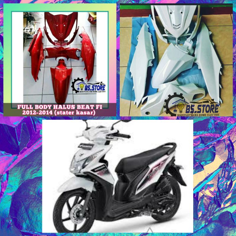 COVER BODY SET FULL HALUS HONDA BEAT FI HITAM MAROON PUTIH 2012 2013 2014 | FULL BODY BEAT FI | FULL BODY HALUS BEAT FI