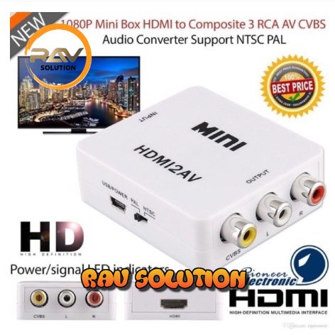 Converter HDMI To RCA AV adapter / konver HDMI to AV RCA /MINI HDMI2AV ADAPTER MINI BOX HDMI2AV  - RAV SOLUTION