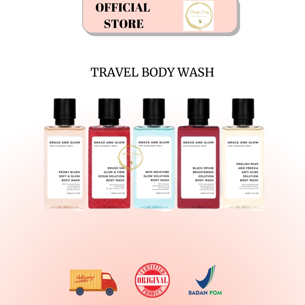 Grace and Glow Body Wash Travel size Kit 5x40ml - BPOM